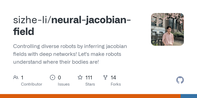 Controlling diverse robots by inferring jacobian fields with deep networks! Let's make robots understand where their bodies are! - sizhe-li/neural-jacobian-field