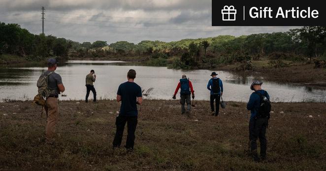 Search and rescue personnel near the Guadalupe River in Texas on July 8 after catastrophic flooding. 