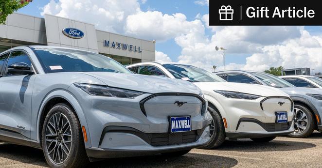Ford Motor vehicles at a dealership in Austin, Texas. Tariffs imposed by President Trump have been a recurring theme as automakers have reported earnings this month.