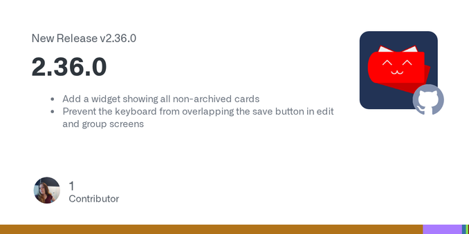 Add a widget showing all non-archived cards
Prevent the keyboard from overlapping the save button in edit and group screens