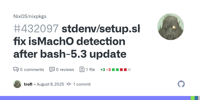 Without the change isMachO fails to work on UTF-8 locales as read -u 4 decoders 4 UTF-8 chars and not 4 bytes. LANG=C forces it to read bytes.
Closes: #431934

Things done


Built on platform:

 x8...