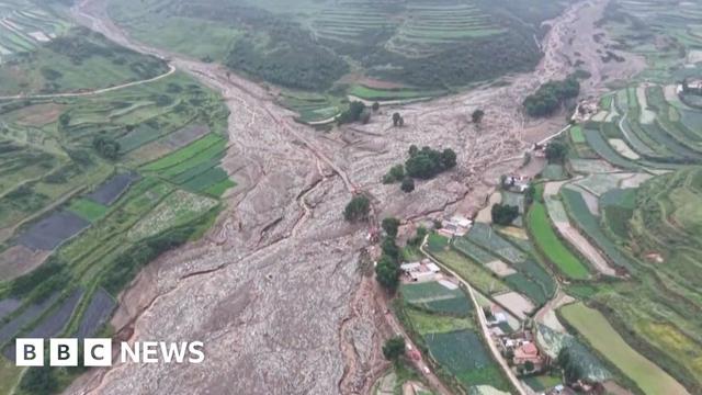 Flooding devastation in China as seen from the air