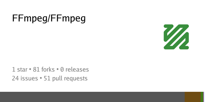 Oversigtskort for depot FFmpeg/FFmpeg