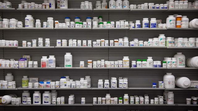 Shelves with medicines. | Allison Dinner/EPA