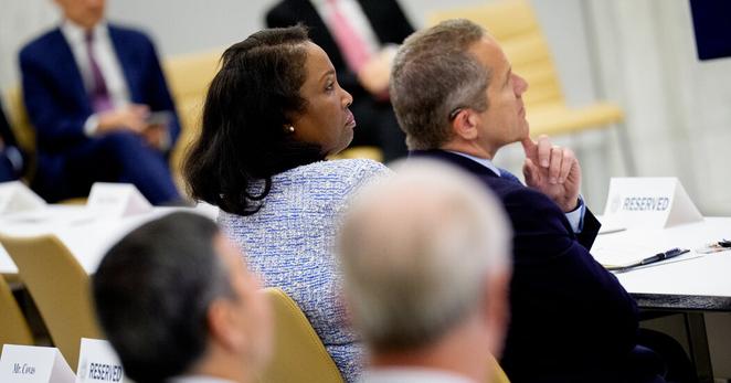 Lisa Cook, who was appointed to the Fed’s board of governors in 2022, during a July conference at the Federal Reserve in Washington.
