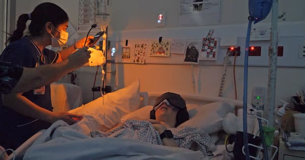 Tammy Rumsey pictured in hospital Photo/Emily Int-Veen.