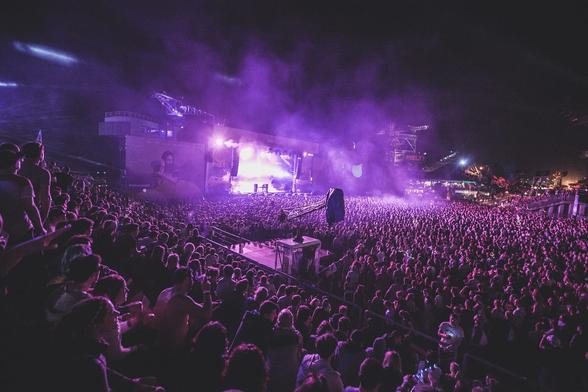 Purple lights and smoke