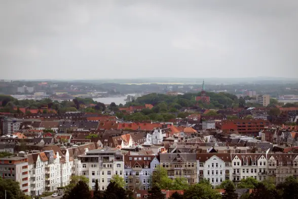 Blick über die Stadt Kiel.