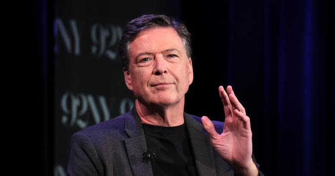James Comey speaks onstage during Former FBI Director James Comey In Conversation With MSNBC's Nicolle Wallace at 92NY on May 30, 2023 in New York City.