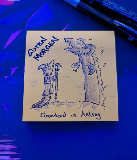 Gandaal steht dem Aalrog gegenüber