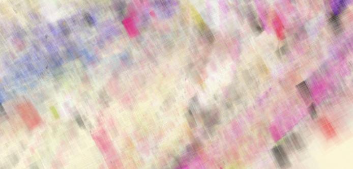 Starting out, lighter and simpler. Lots of rectangular shapes scattered about, with woven lines throughout. This system involved very large sinusoidal motion, smaller noisy motion, and overall scene rotation. It also had large rectangular outlines that created the hazy texture with the woven lines.