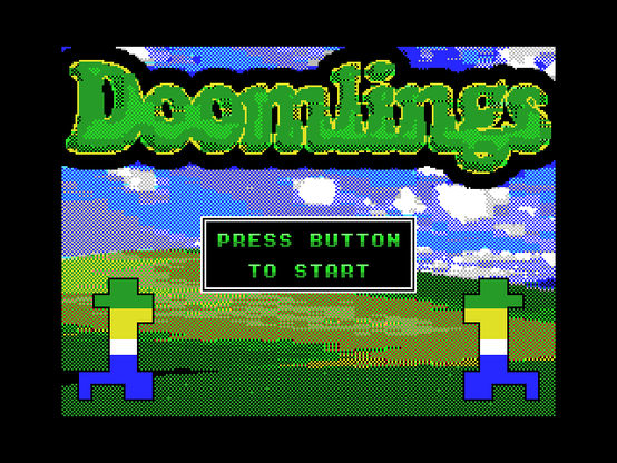 Screenshot of Doomlings for MSX, features a font similar to Lemmings