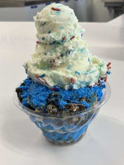 Birthday cake and blue Cookie Monster ice cream at Handel’s in Fresno, California! SUPER sweet and delicious!