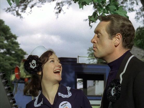 Rachel Herbert and Patrick McGoohan in the 'Free For All' episode of The Prisoner.