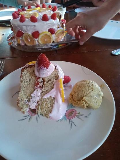 Birthday cake and ice cream.so