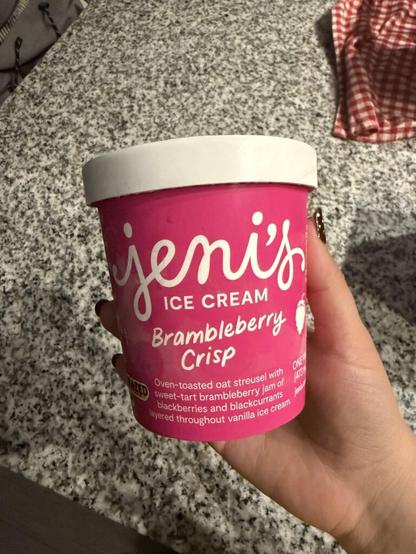 Getting into the fancy ice cream flavors with jenis brambleberry crisp :p