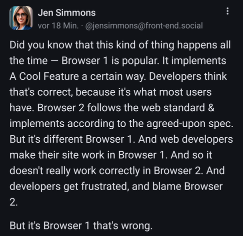 some defensive words about not implementing features in browsers