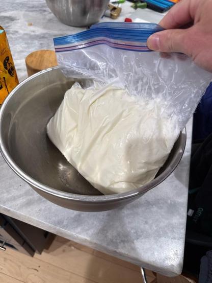 How thawed does a base have to be before churning?