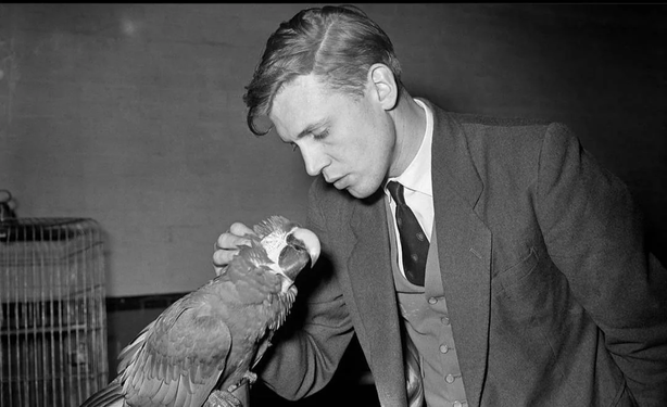 Sir David Attenborough and a parrot.