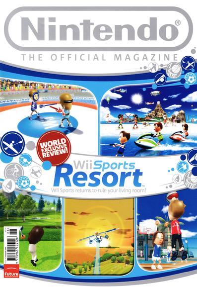 Front cover for Official Nintendo Magazine 45 - August 2009 (UK), featuring Wii Sports Resort on Wii