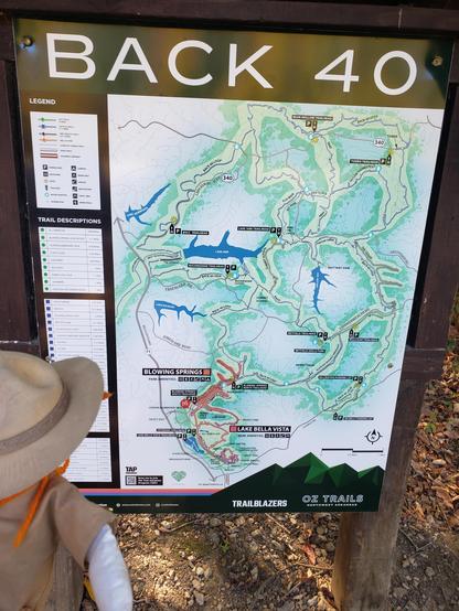Ranger Sarah checks out the map before she heads out. Blowing Springs Park connects to the much larger Back 40 Trail System.
— at Blowing Springs Park, Arkansas