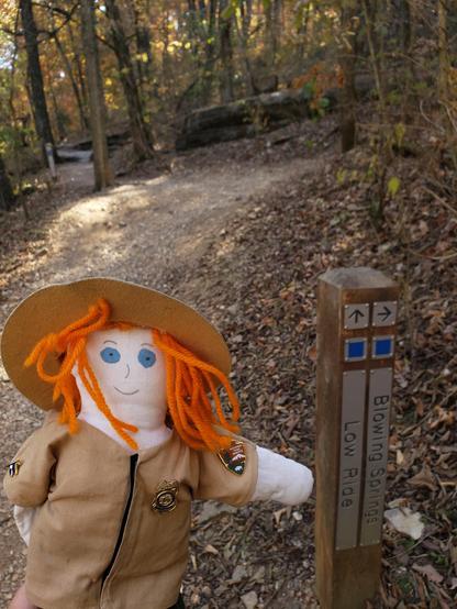 Ranger Sarah points out the direction she will turn to continue on the Blowing Springs Trail.
— at Blowing Springs Park, Arkansas