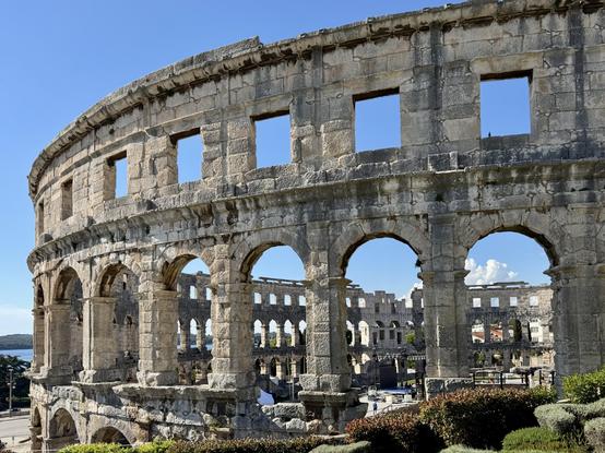 Amphitheatre.

One of the best-preserved Roman amphitheatres in the world. It could hold about 23,000 spectators and hosted gladiator fights, public events, and games. Remarkably well-preserved, it still hosts concerts and events today.