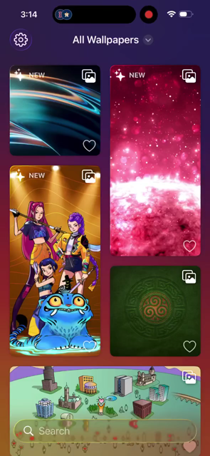 Screen recording from Wallaroo for IPhone searching for "Star Wars", "Cute" and artist Brian Brasher showing wallpapers for each result.