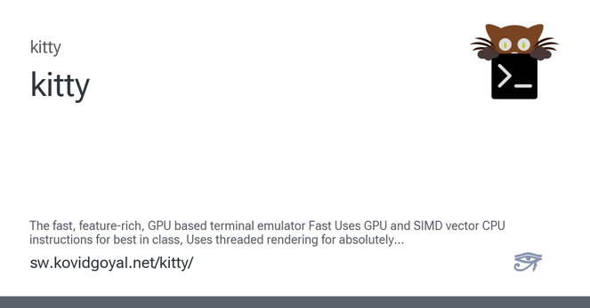 The fast, feature-rich, GPU based terminal emulator Fast Uses GPU and SIMD vector CPU instructions for best in class, Uses threaded rendering for absolutely...