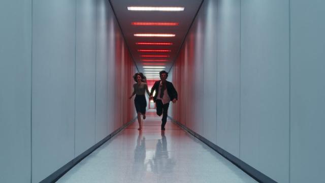 Helly (Britt Lower) and Mark (Adam Scott) in the season two finale.