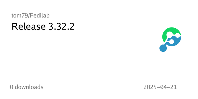 Summary card of an release titled "Release 3.32.2" in repository tom79/Fedilab