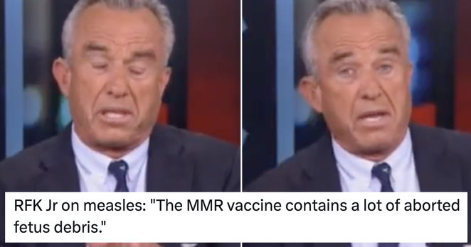 Robert F Kennedy Jr said the MMR vaccine contained ‘aborted foetus debris’ and was schooled into the next millennium