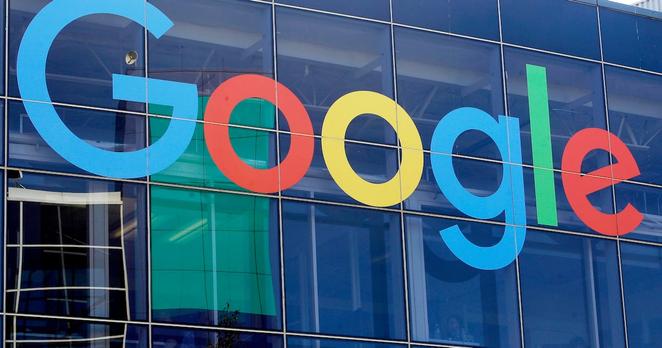 FILE - A sign is displayed on a Google building at their campus in Mountain View, Calif., on Sept. 24, 2019. (AP Photo/Jeff Chiu, File)