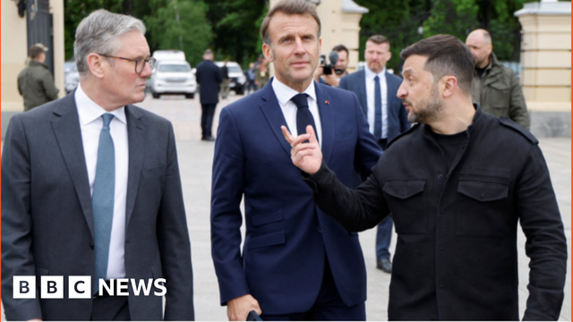 Keir Starmer and Emmanuel Macron with Volodymir Zelensky in Kyiv, 10 May Keir Starmer and Emmanuel Macron with Volodymir Zelensky in Kyiv, 10 May