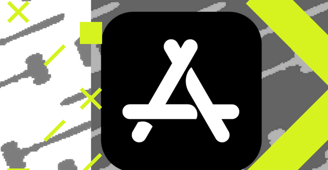A photo illustration of the App Store logo.
