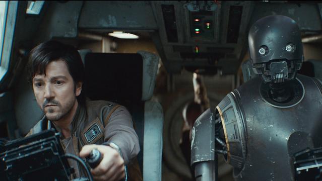 (L-R) Cassian Andor (Diego Luna) and K-2SO (Alan Tudyk) in Lucasfilm's Andor Season 2