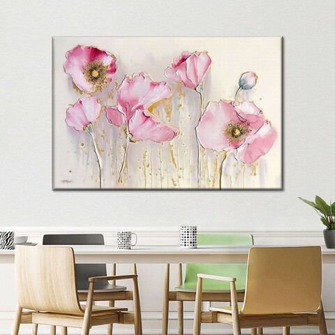 Floral art print featuring stunning poppy flowers in various colors including pink and cream. This contemporary botanical artwork captures the essence of blooming flowers, showcasing intricate petal details. The piece is a part of @ElephantStock's home decor collection that offers a wide range of luxury decor pieces inspired by nature's beauty. #Bloom #Blossom #Botany #Florescence #Floret #Floweret #Luxury #Petal #Colors #Pink #Cream #FloralArt #BotanicalArt #Contemporary."