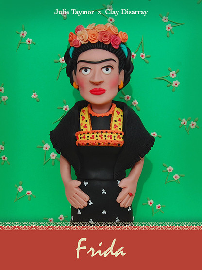 My poster for Frida with my clay model of the artist 