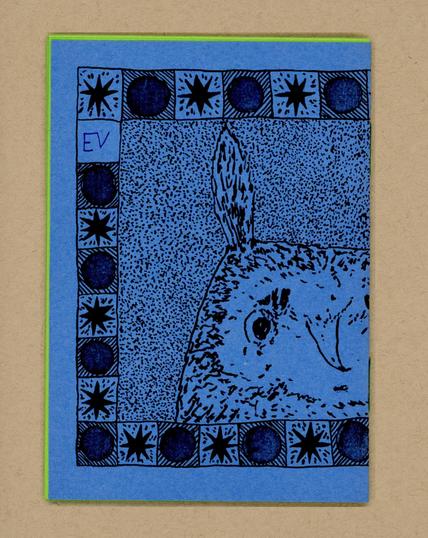The cover of a small a7 zine/comic with an illustration of a slightly-worried looking owl.