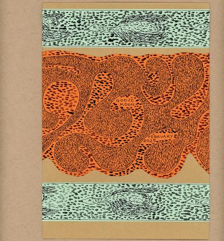 An envelope decorated with illustrations featuring geese and patterns.