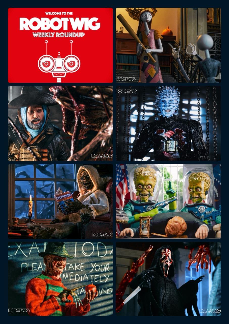 Grid of my photos posted this week from top left
My RobotWig Logo
The Shining Parody with Jack and Sally
The Thing
Hellraiser
Creepshow
Mars Attacks
Freddy Krueger 
Scream