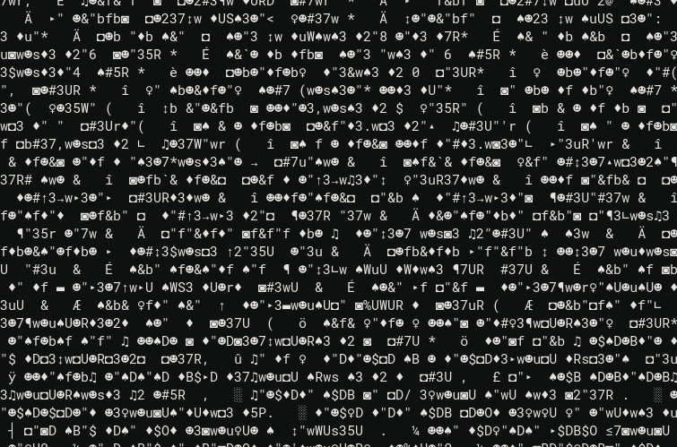 A dump of ASCII