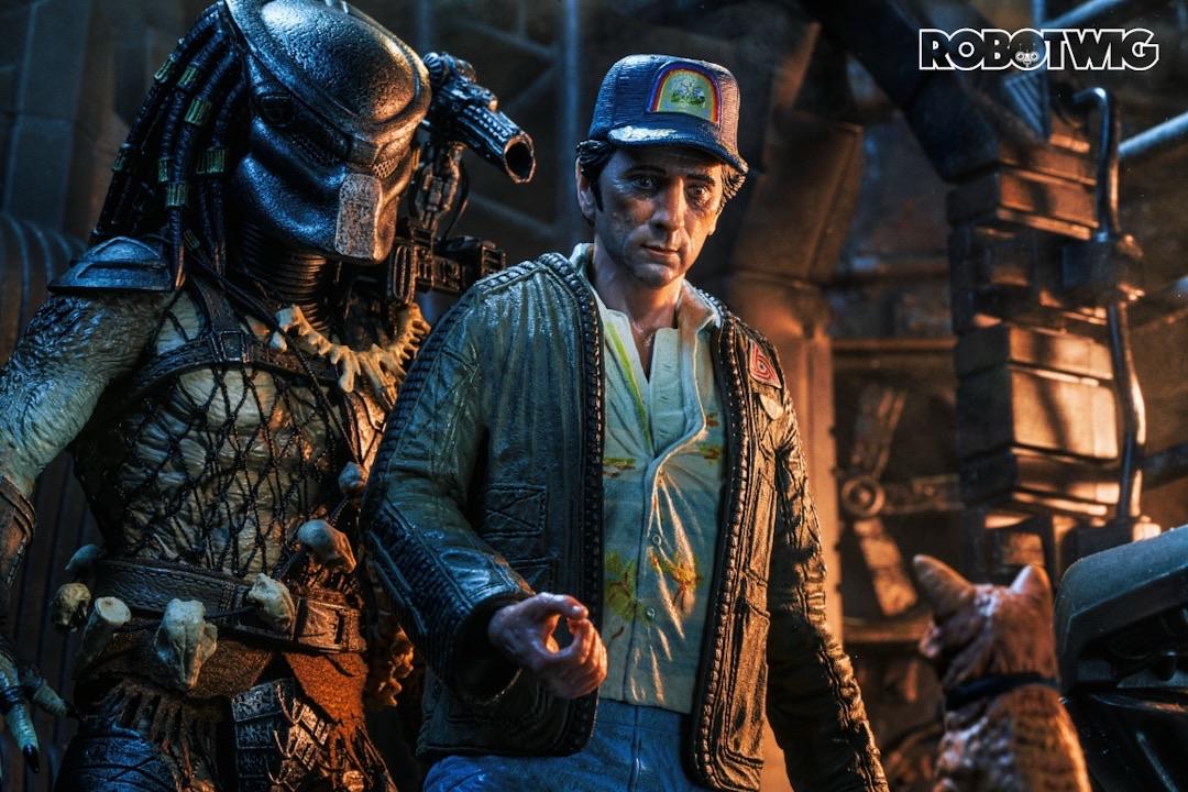 Brett looks for Jones but in a alternate universe is approached by a Predator instead of a Xenomorph who stands behind him