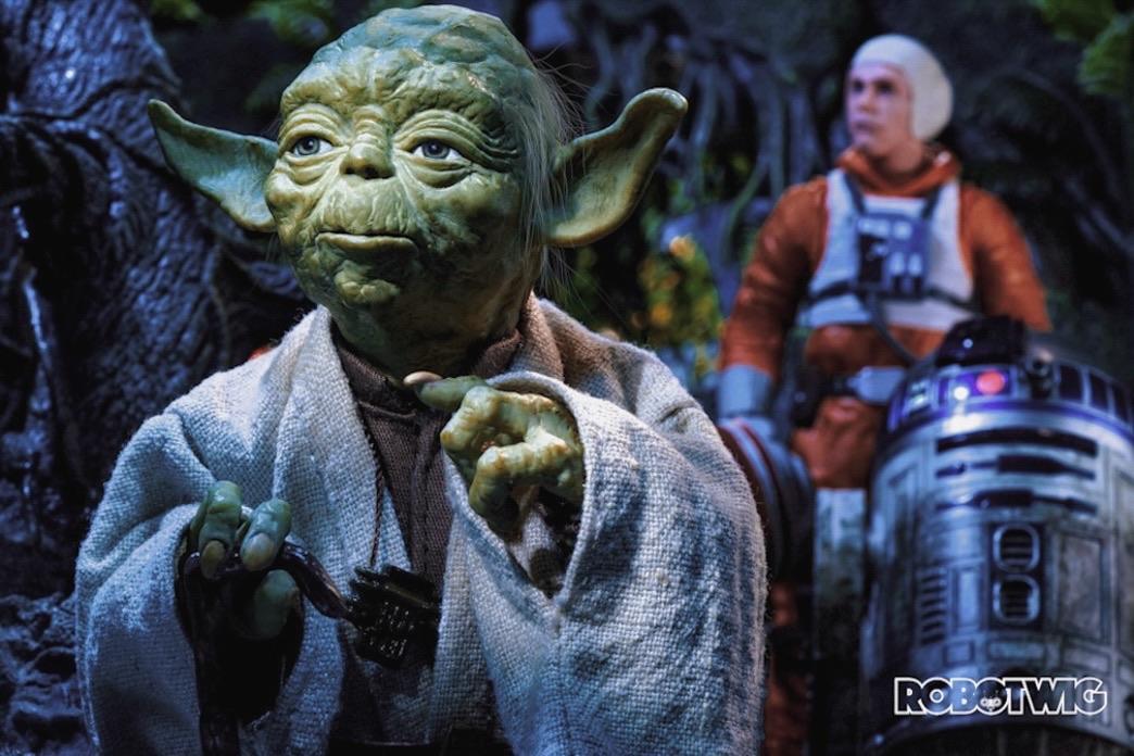 Yoda Walks Luke and R2 through the swamp to go see... Yoda