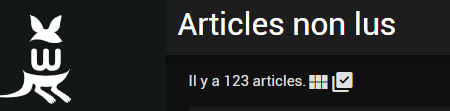Capture d'écran montrant mon nombre d'articles non lus dans Wallabag (123 articles)