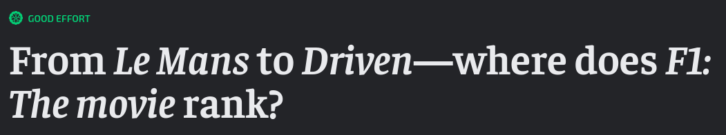 From Le Mans to Driven—where does F1: The Movie rank?