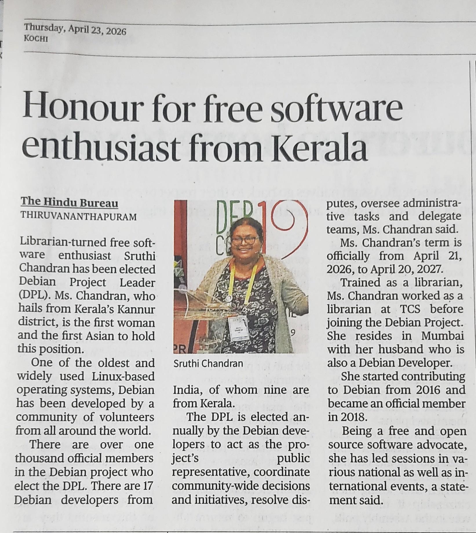 photo of the news on print edition