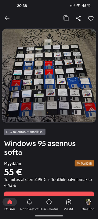 Windows 95 asennuskorput