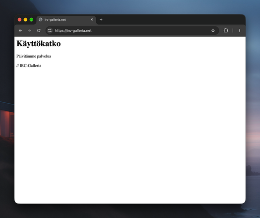 irc-galleria.net yhä alhaalla