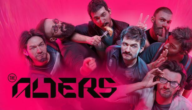 The Alters cover art, showing the main protagonist and his many different clones whimsically looking at the camera.
